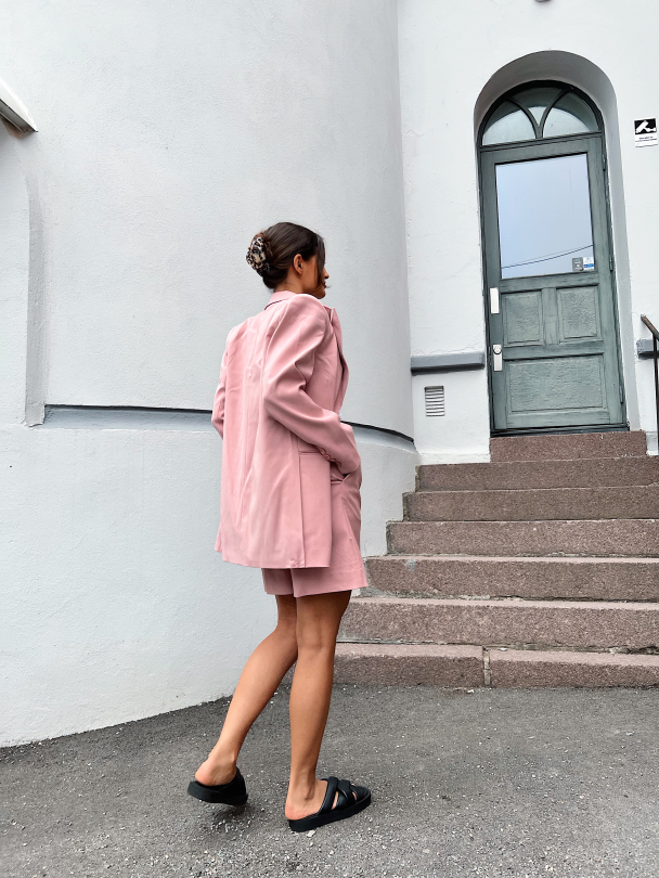 Collins Slit Blazer - Rose Melange  - Image 5