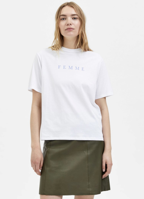 Vilja Printet Tee - Bright White  - Image 3
