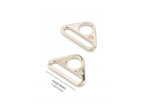By Annie triangle ring 1" nickel  2 pack