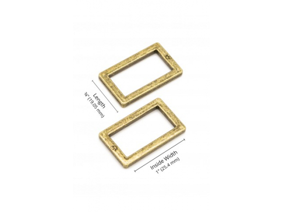 By Annie 1" rectangle ring brass 2 pack