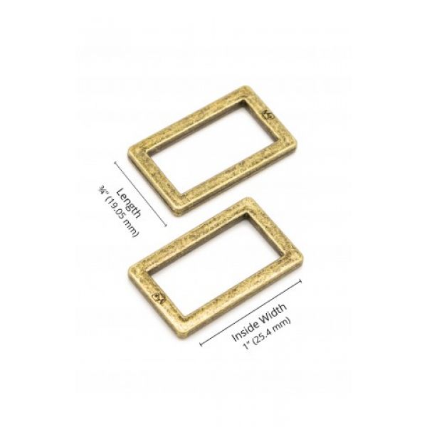 By Annie 1" rectangle ring brass 2 pack