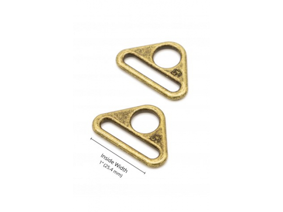 By Annie triangle ring 1" brass  2 pack
