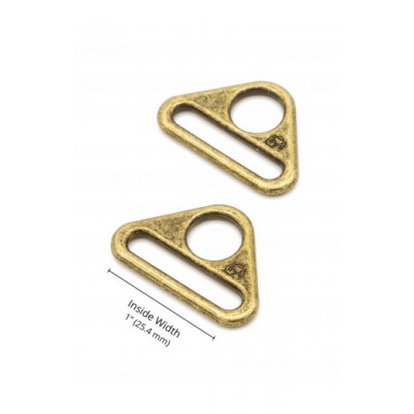 By Annie triangle ring 1" brass  2 pack