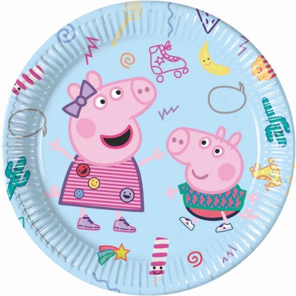 Papptallerken, PEPPA GRIS, 23 cm