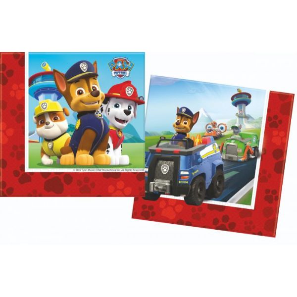 Serviett, PAW PATROL, 20 stk, 33x33 cm