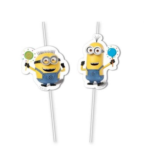 Sugerør plast, MINIONS PARTY, 6 stk