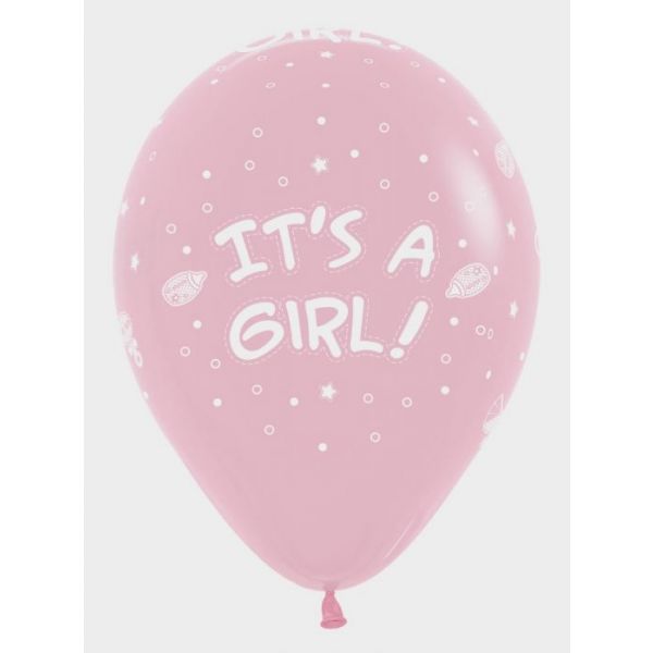 Ballong, IT'S A GIRL, rosa pastell