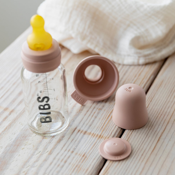 Baby Glass Bottle 110 ml Complete - Blush - Image 3