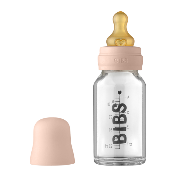 BIBS - BABY GLASS BOTTLE 110 ML COMPLETE BLUSH