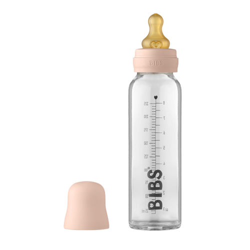 BIBS | Baby Glass Bottle 225 ml Complete - Blush