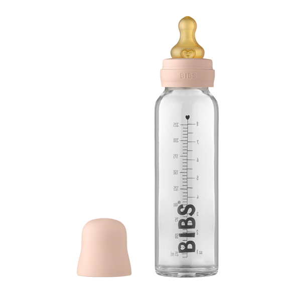 BIBS - BABY GLASS BOTTLE 225 ML COMPLETE BLUSH