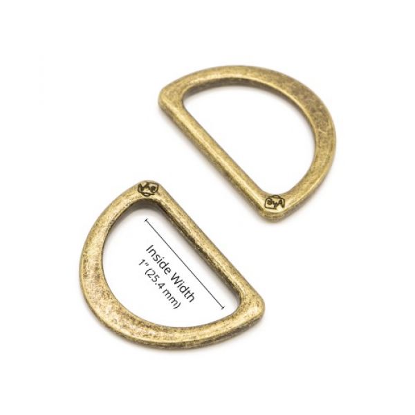 By Annie 1" D ring brass 2 pack