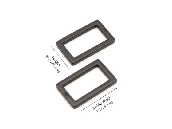 By Annie 1" rectangle ring black 2 pack
