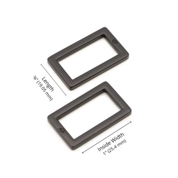 By Annie 1" rectangle ring black 2 pack