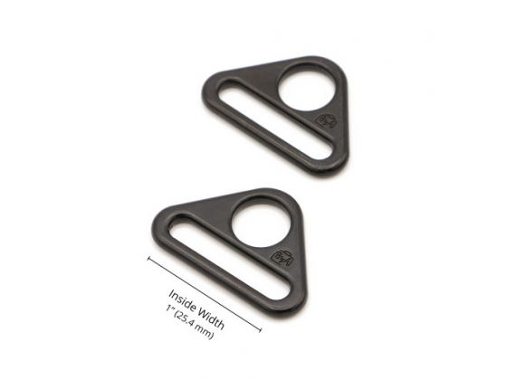 By Annie triangle ring 1" black  2 pack