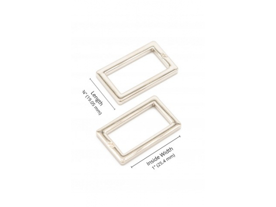 By Annie 1" rectangle ring nickel 2 pack