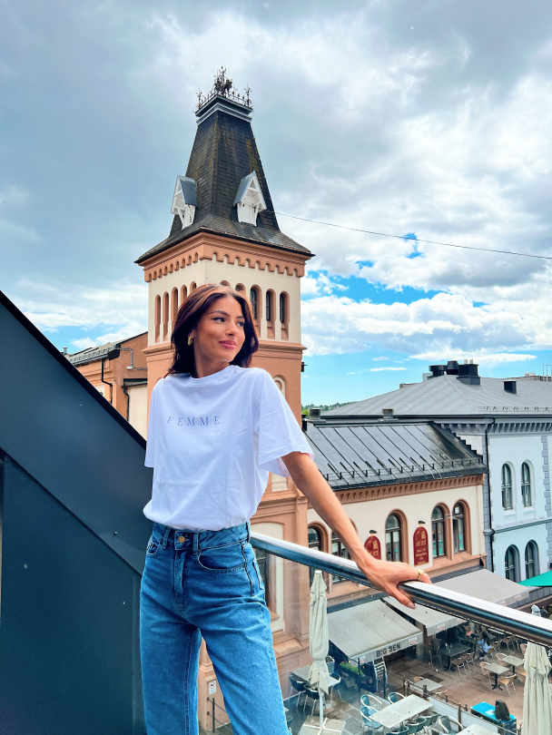 Vilja Printet Tee - Bright White  - Image 6