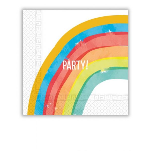 Serviett, RAINBOW PARTY, 32X16 CM, 16 STK