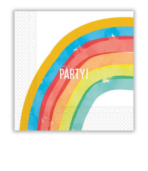 Serviett, RAINBOW PARTY, 32X16 CM, 16 STK