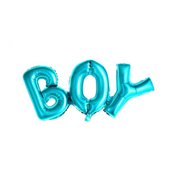 Ballong, BOY, blå folie, 67x29 cm