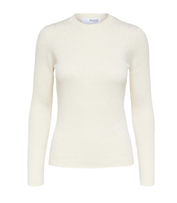 Lydia New Rib Knit O-Neck - Birch Melange - Image 2