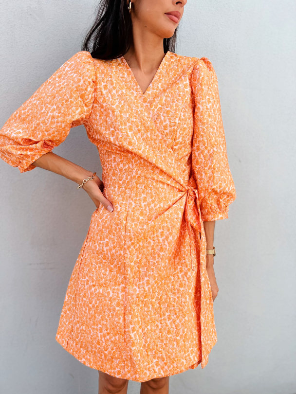 Julia - Siv 3/4 Short Dress - Iceland Poppy - Image 1