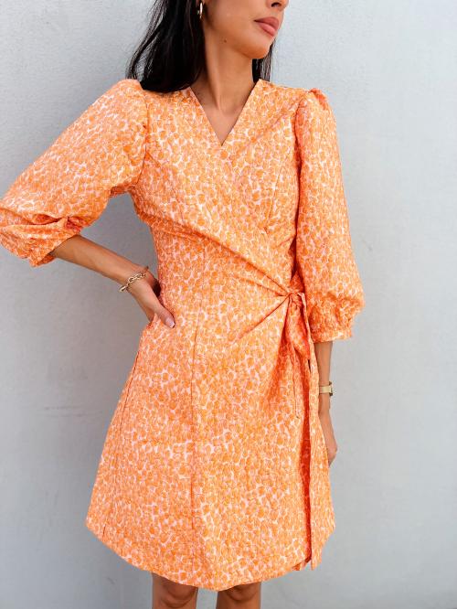Julia - Siv 3/4 Short Dress - Iceland Poppy
