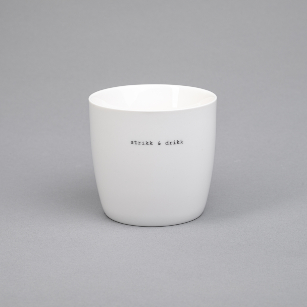 Krus "strikk & drikk" hvit søgne