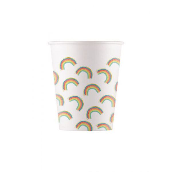 Pappbeger, RAINBOW PARTY, 8 stk