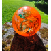 10" Art Glass Solar LED, Orange