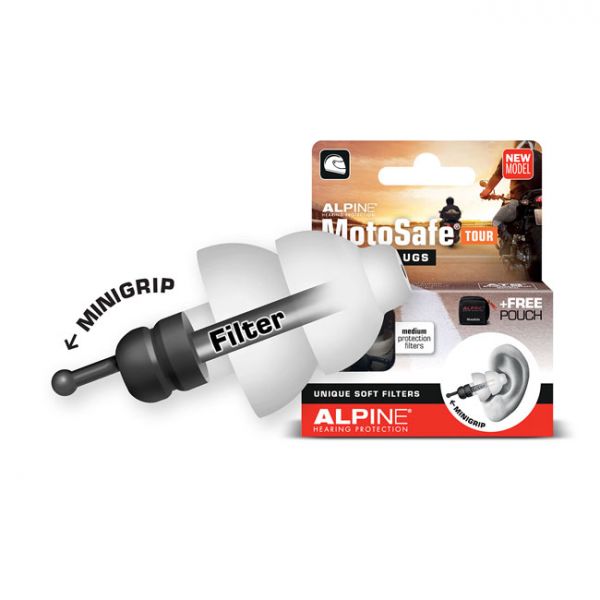 ALPINE MOTOSAFE TOUR EARPLUGS WITH MINI GRIP