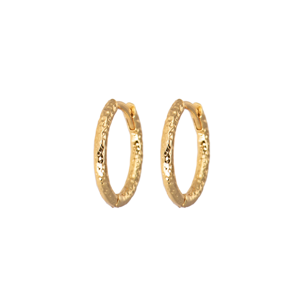 HAMMERED GOLD HOOPS - Image 1