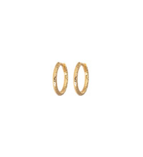 XS HAMMERED GOLD HOOPS