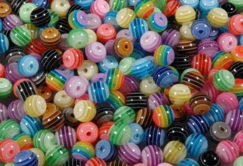 Plastperler 50g – Stripemix 16mm