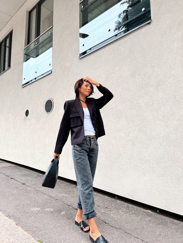 Nora Short Blazer - Black  - Image 7