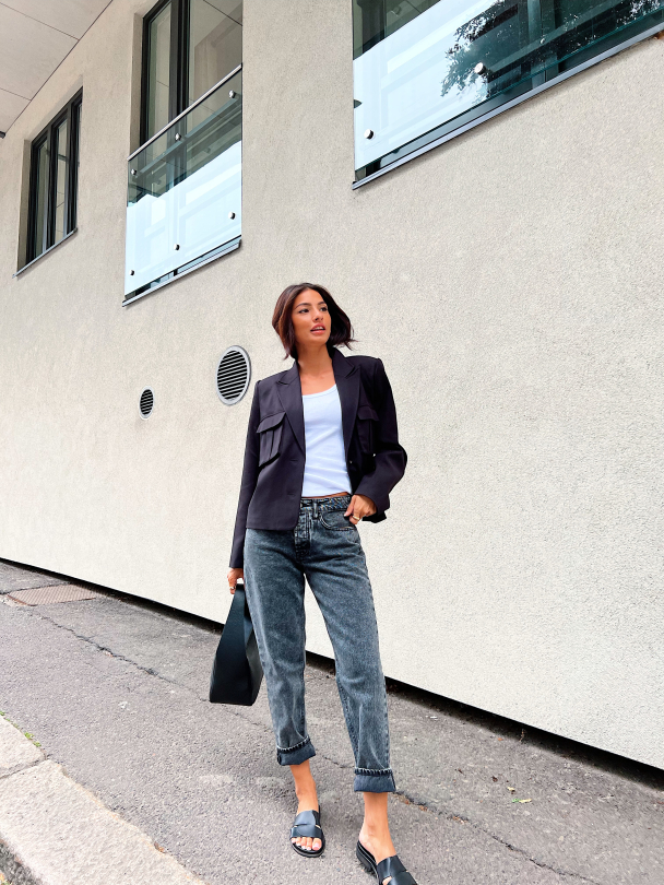 Nora Short Blazer - Black  - Image 8