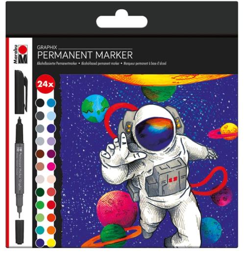 Marabu Graphix Permanent Marker Sett – 24stk HERO OF GALAXY