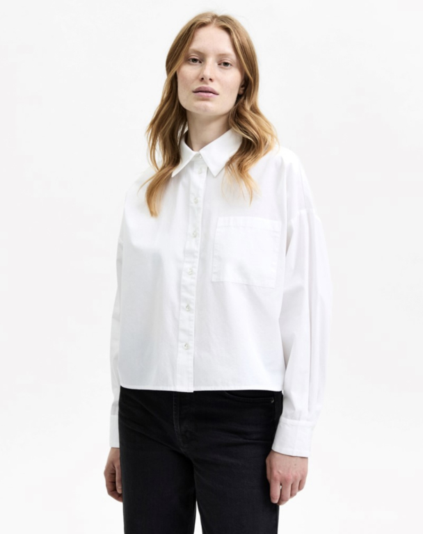 Reka Cropped Shirt - Bright White  - Image 4