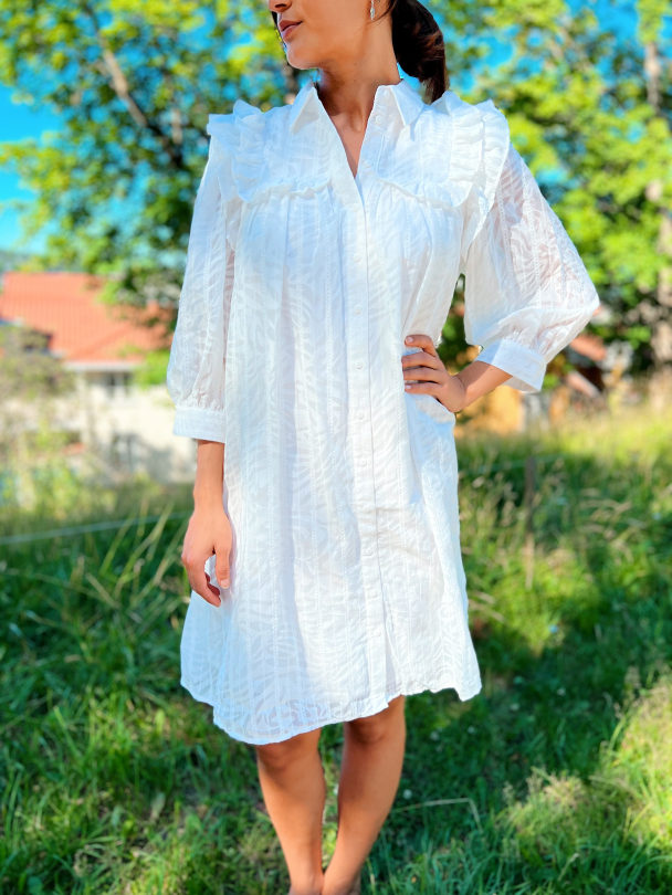 Ussi 3/4 Shirt Dress - Star White  - Image 1