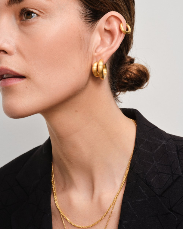 CHUNKY HOOPS SATIN MEDIUM GOLD - Image 2