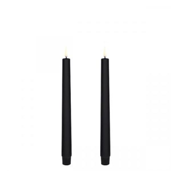 Led taper candle h25cm 2 pack svart