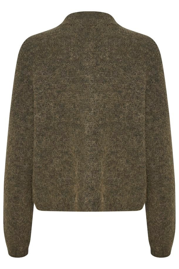 Alpha short cardigan - Dark Olive Melan - Image 3