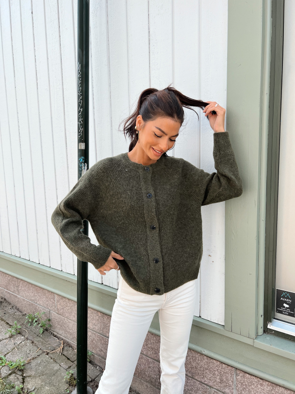 Lulu Knit Short Cardigan - Kalamata/Melange - Image 6