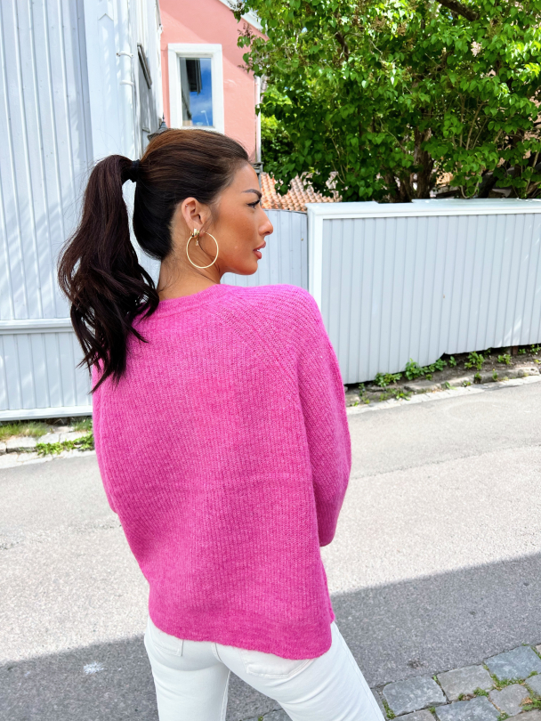 Lulu Knit Short Cardigan - Phlox Pink  - Image 3