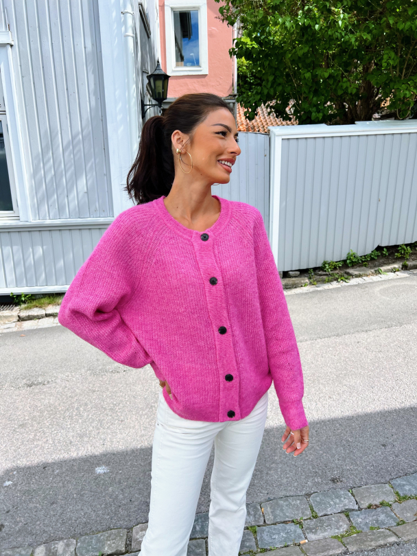 Lulu Knit Short Cardigan - Phlox Pink  - Image 4