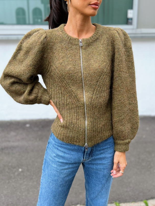 Dianka cardigan - Moss green mela - Image 1