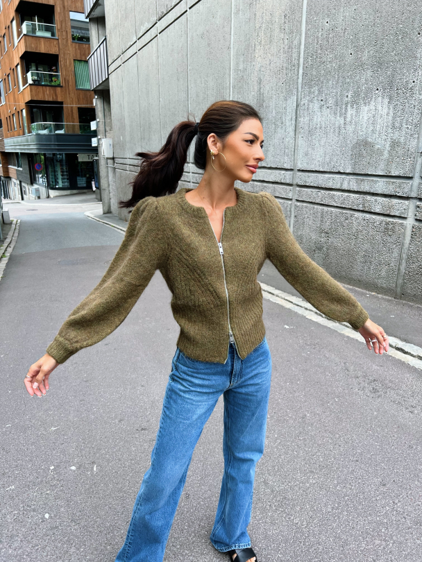 Dianka cardigan - Moss green mela - Image 4