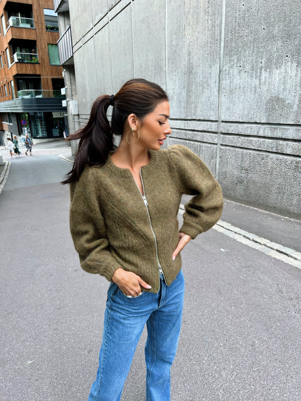 Dianka cardigan - Moss green mela - Image 5