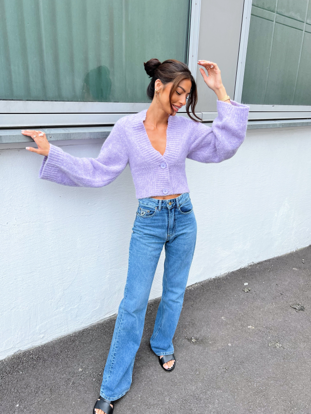 Rosemary knit cardigan - Heirloom Lilac - Image 5