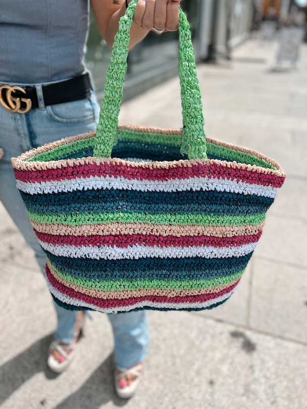 Neeti Shopper - Paradise Green Stripe - Image 2